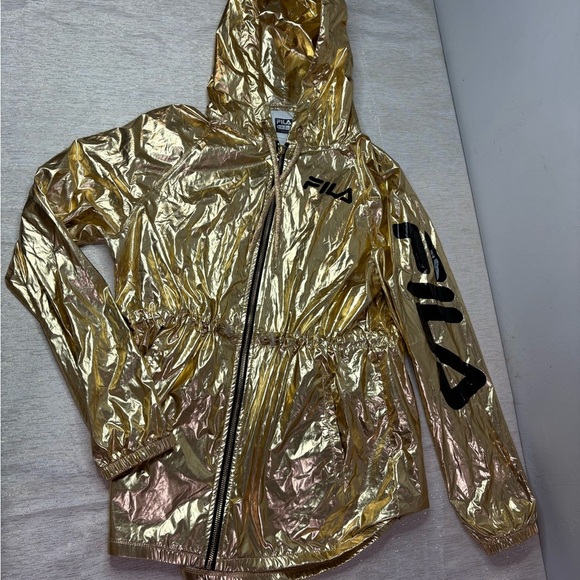 Fila Gold metallic Jacket  windbreaker size medium - Picture 1 of 10